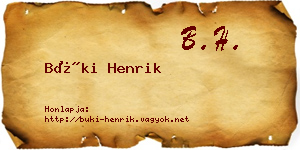 Büki Henrik névjegykártya
